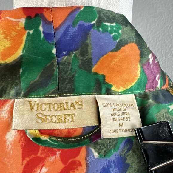 Victoria's Secret Vintage Gold Label Colorful Floral Dressing Robe Size M - Picture 7 of 7